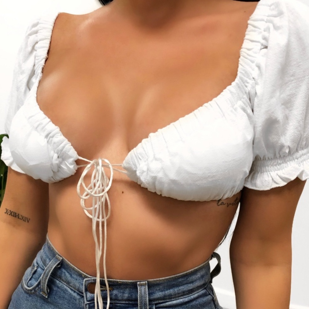White crop top